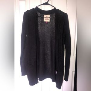 Black long mesh cardigan